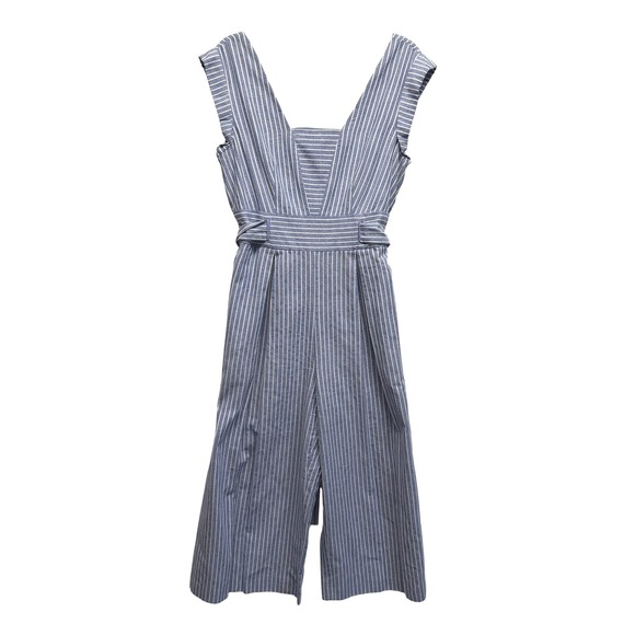 1901 Pants - 1901 Anthro Wide Leg Jumpsuit V-Neck Ruffle Shoulder Tie Waist Summer 12 Cruise